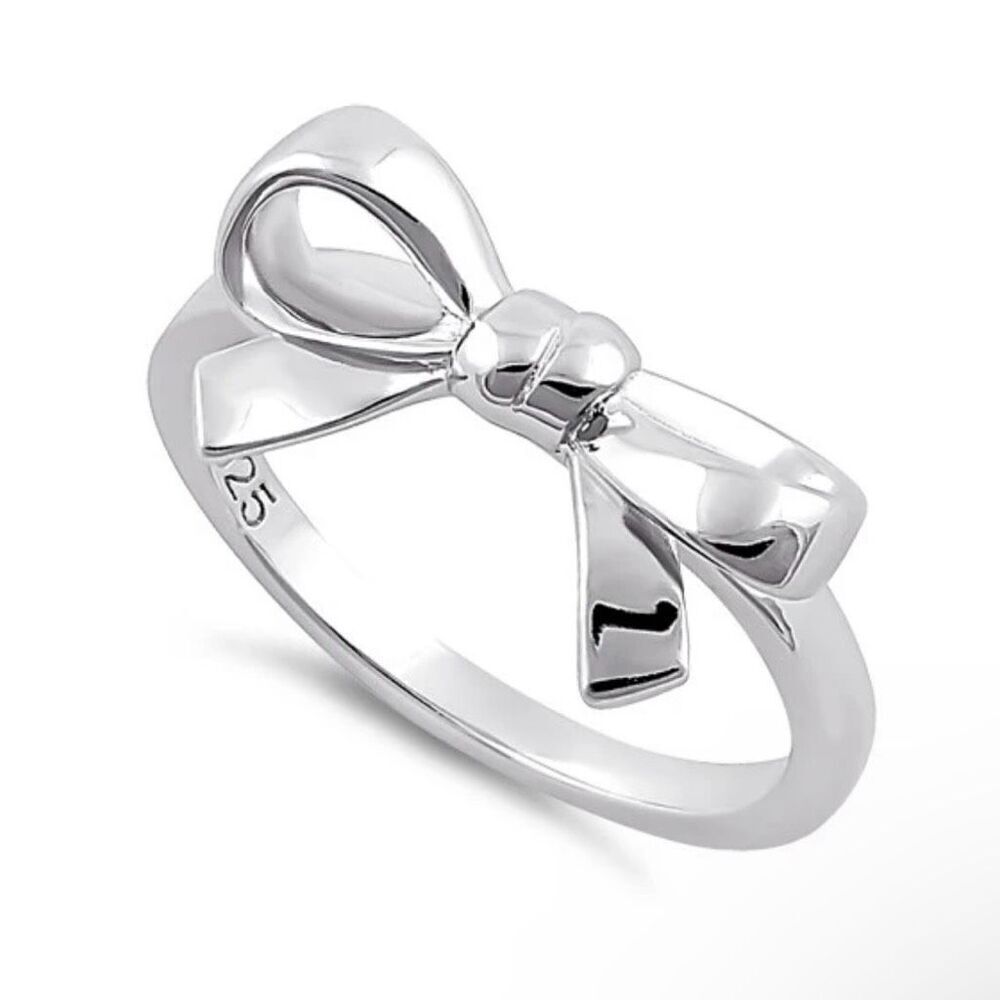 Sterling Silver Bow Ring New